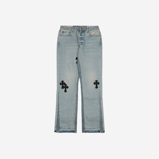 Calça Chrome Hearts Cross Patch x Gallery Dept. Jeans Denim - Urbanize Streetwear