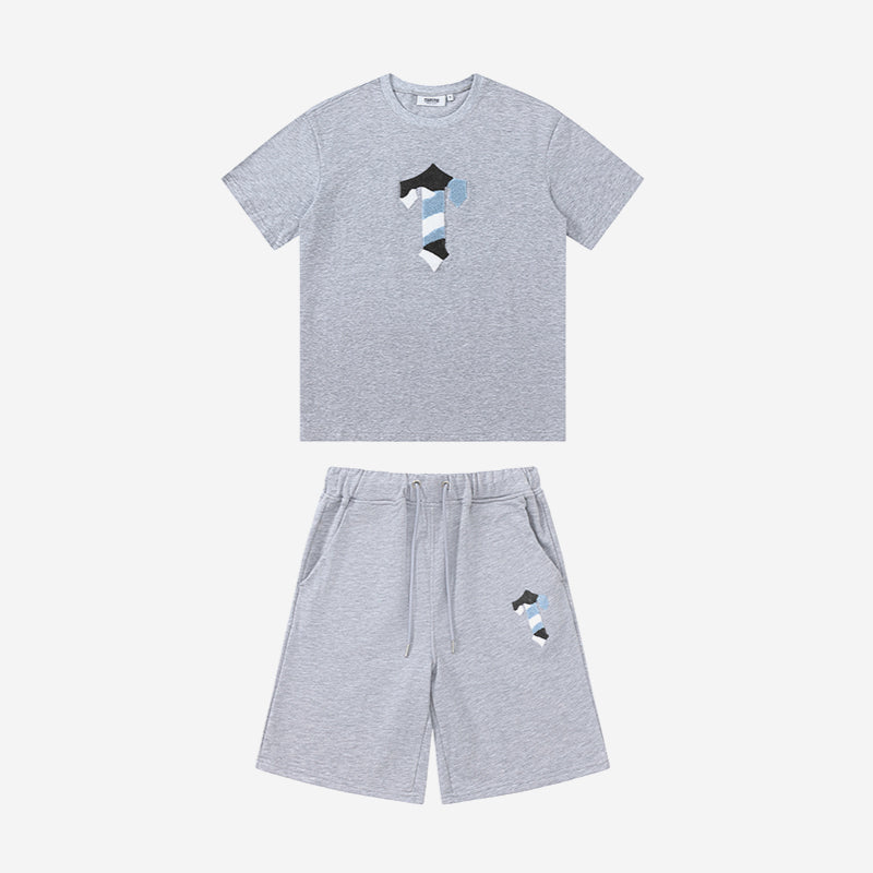 Conjunto Trapstar Irongate T Short Set “Grey/Blue Monochrome” - Urbanize Streetwear