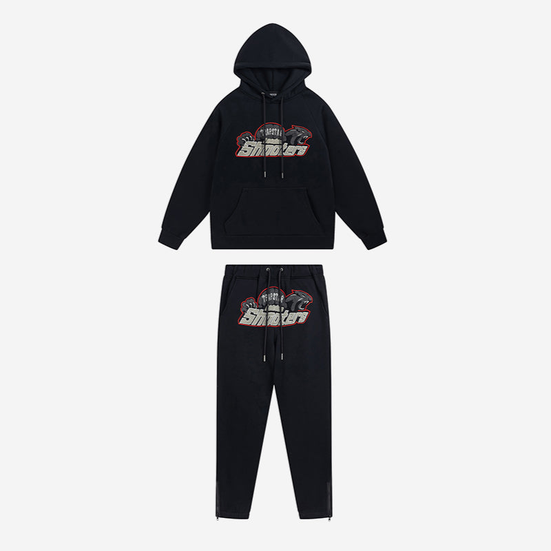 Conjunto Trapstar Shooters Tracksuit “Black Red” - Urbanize Streetwear