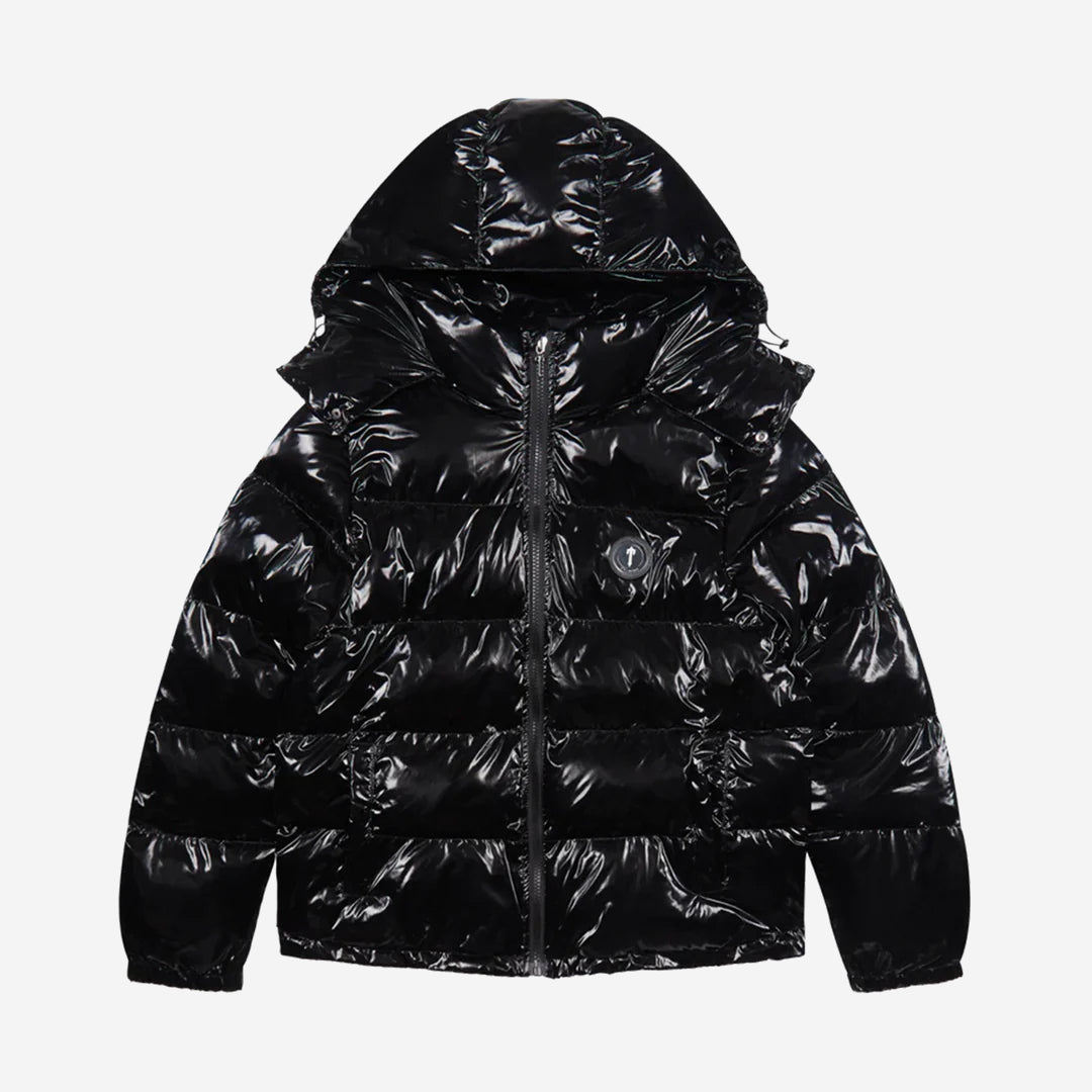 Jaqueta Trapstar Irongate Hooded Puffer "Shiny Black" - Urbanize Streetwear