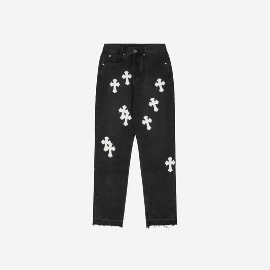 Calça Chrome Hearts Cross Patch Levi's Jeans Black White - Urbanize Streetwear