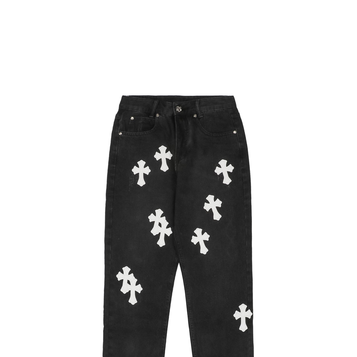 Calça Chrome Hearts Cross Patch Levi's Jeans Black White - Urbanize Streetwear