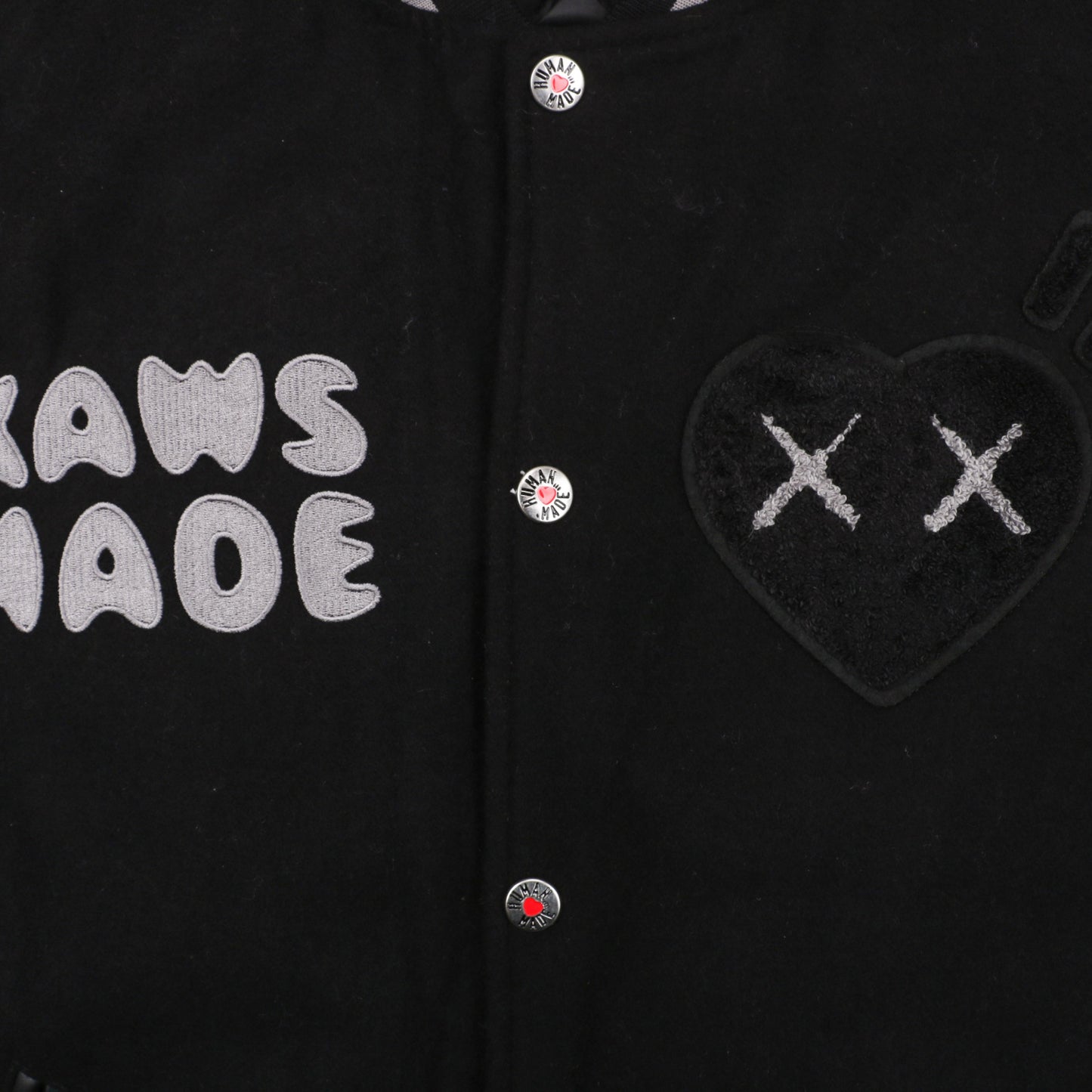 KAWS x Human Made Black Varsity Jacket